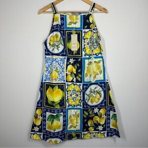 Lemon Print Midi Dress